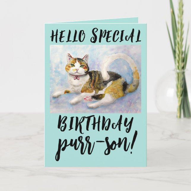 CALICO CAT BIRTHDAY GREETING CARDS (Front)