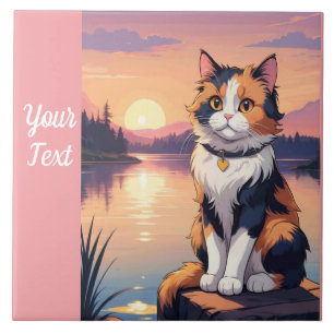 Calico Cat by Lake Tile