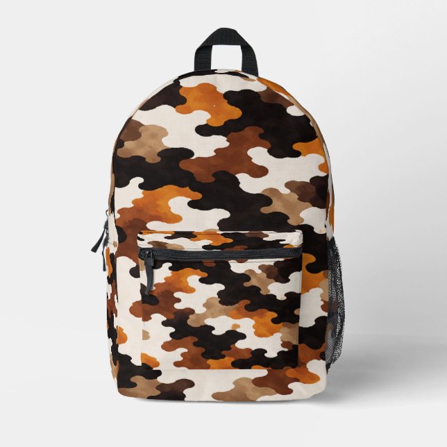 Calico Cat Camouflage Printed Backpack (Front)