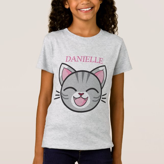 Calico Cat Cartoon T-Shirt (Front)
