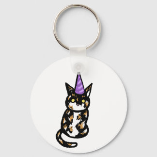 Calico Cat Celebration Keyring