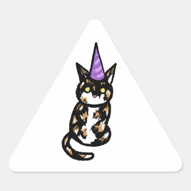 Calico Cat Celebration Sticker (Front)