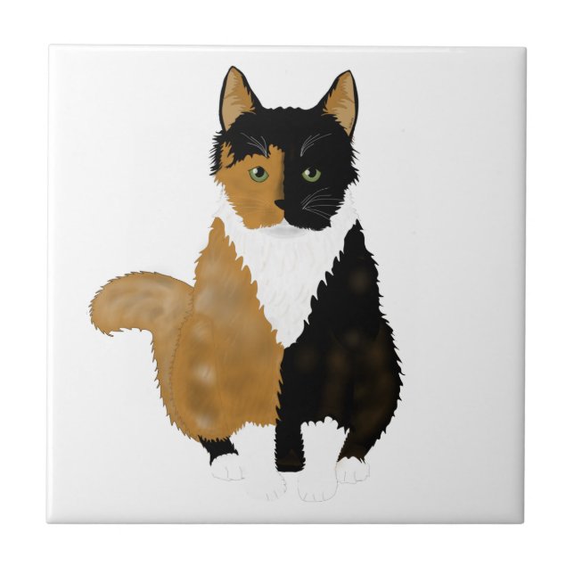 Calico Cat Ceramic Tile (Front)