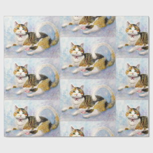 CALICO CAT CHRISTMAS WRAPPING PAPER
