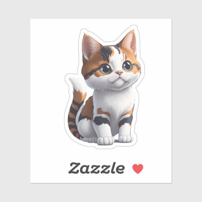 Calico Cat Custom-Cut Vinyl Sticker (Sheet)