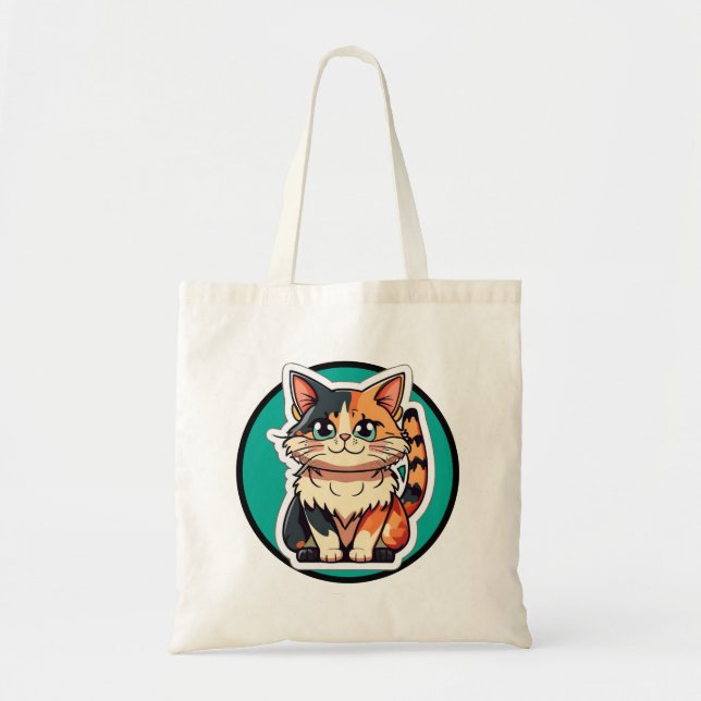 Calico Cat Cute Cartoon Tote Bag (Front)