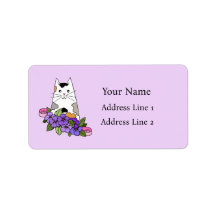 Calico Cat Cute Return Address Label