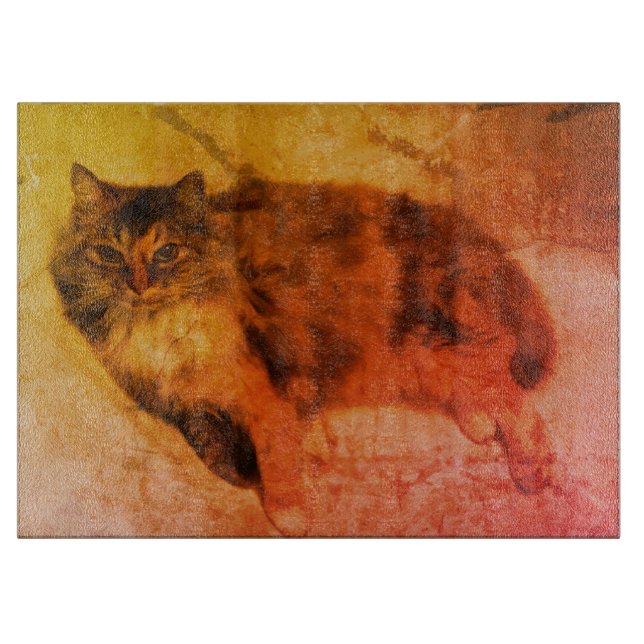 Calico Cat Cutting Board (Front)