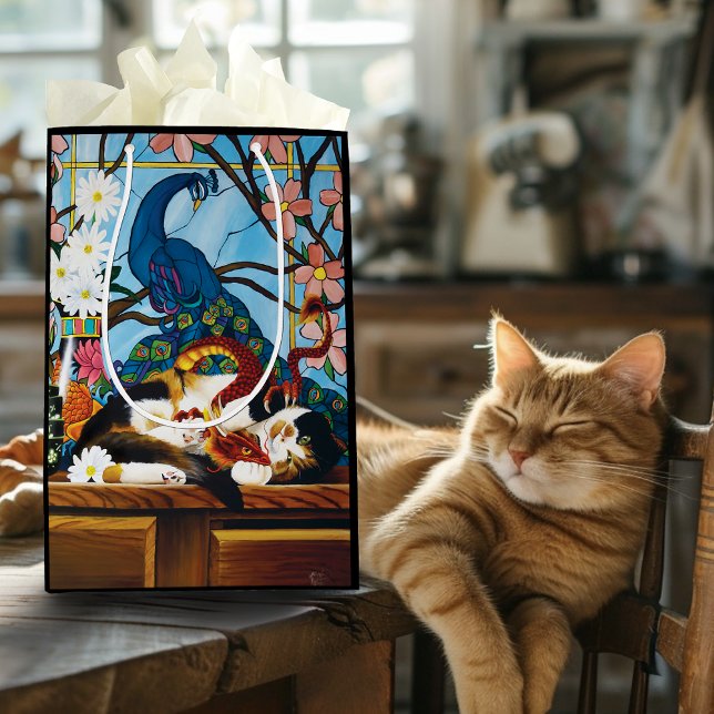 Calico Cat Dragon Red Medium Gift Bag (Creator Uploaded)