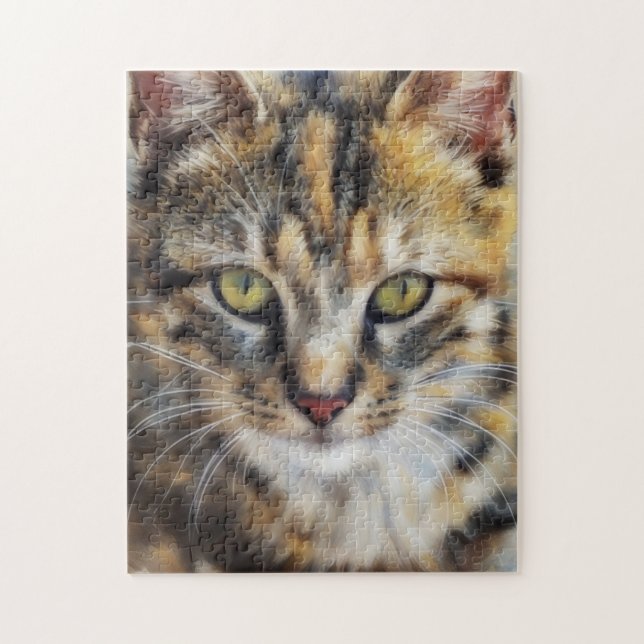 Calico Cat Face Art Puzzle (Vertical)