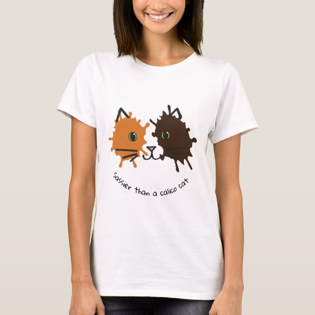 Calico Cat face design T-Shirt (Front)