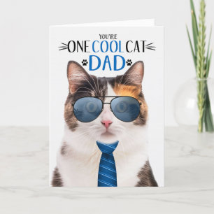 Calico Cat Father's Day One Cool Cat Holiday Card