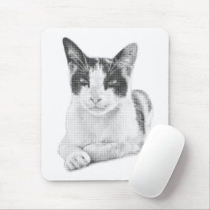 Calico Cat Halftone Mouse Mat