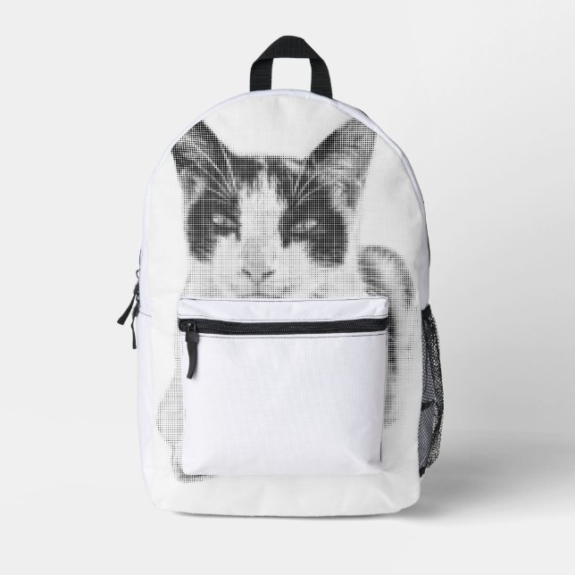 Calico Cat Halftone Printed Backpack (Front)