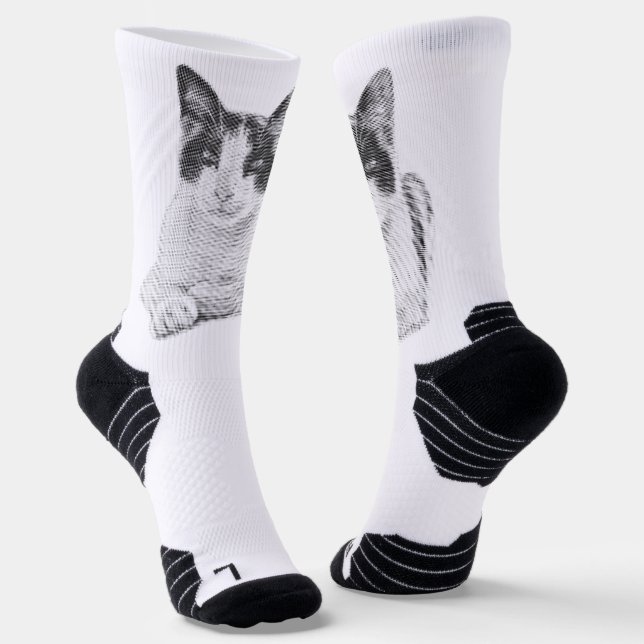 Calico Cat Halftone Socks (Angled)