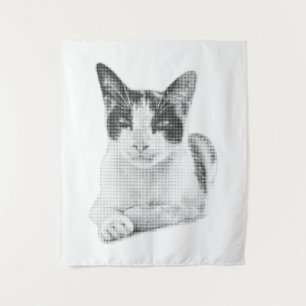 Calico Cat Halftone Tapestry