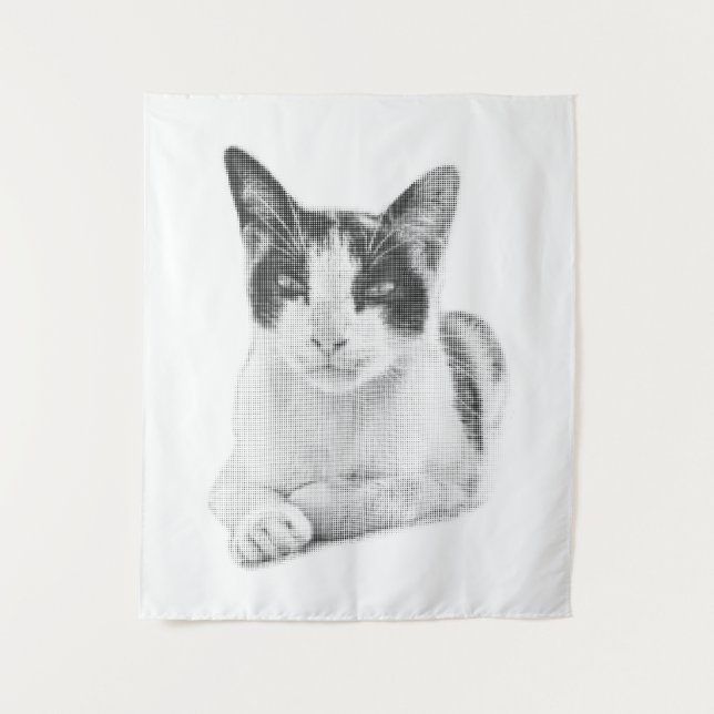 Calico Cat Halftone Tapestry (Front)