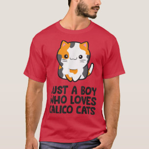 Calico Cat Just a Boy Who Loves Calico Cats T-Shirt