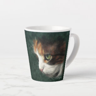 Calico cat kitten latte mug