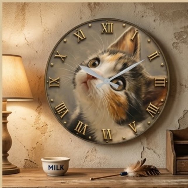 Calico Cat Lover Large Clock (Creator Uploaded)