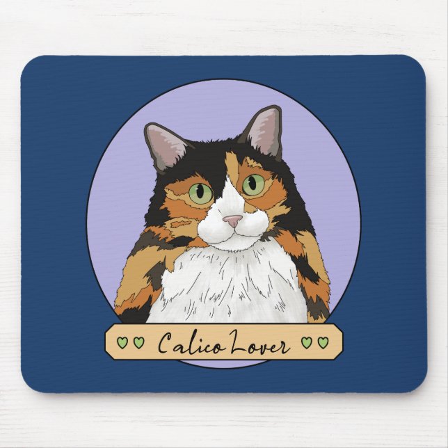 Calico Cat Lover Mouse Mat (Front)