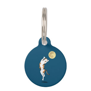 Calico Cat Moon Dancing Pet Tag