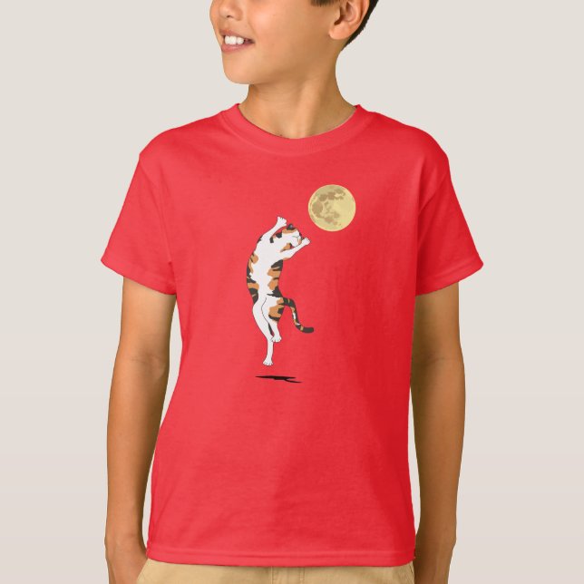 Calico Cat Moon Dancing T-Shirt (Front)