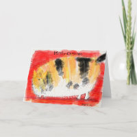 Calico cat on red cards Christmas edition
