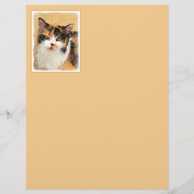 Calico Cat Painting - Cute Original Cat Art (Front)