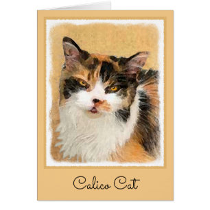 Calico Cat Painting - Cute Original Cat Art