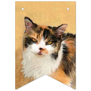 Calico Cat Painting - Cute Original Cat Art Bunting