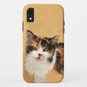 Calico Cat Painting - Cute Original Cat Art iPhone XR Case
