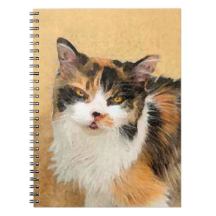 Calico Cat Painting - Cute Original Cat Art Notebook