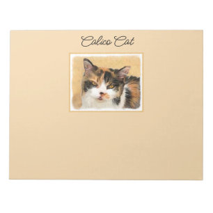 Calico Cat Painting - Cute Original Cat Art Notepad