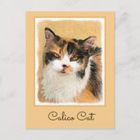 Calico Cat Painting - Cute Original Cat Art