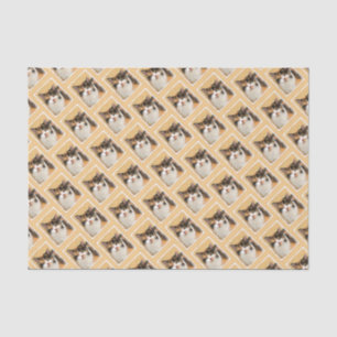 Calico Cat Painting - Cute Original Cat Art Tissue Paper