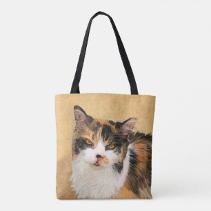 Calico Cat Painting - Cute Original Cat Art Tote Bag