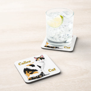 Calico Cat Personalised Coaster