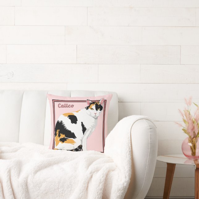 Calico Cat Personalised Cushion (Couch)