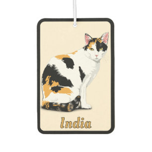 Calico Cat Personalized  Car Air Freshener
