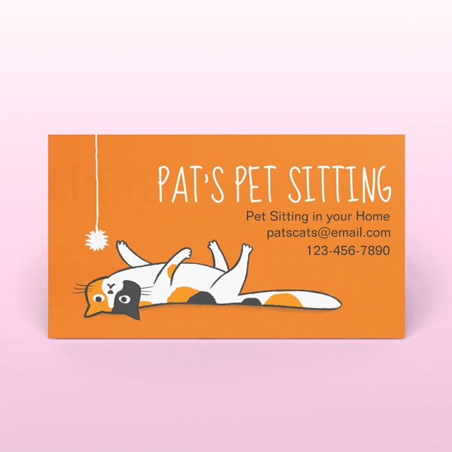 Calico Cat Pet Sitting | Funny Cat | Animal Care Business Card (Creator Uploaded)