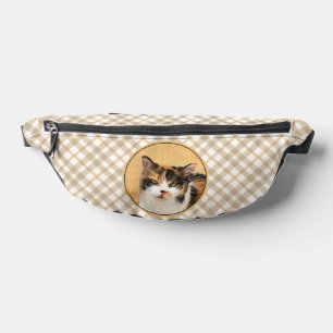 Calico Cat Portrait Painting Cute Original Art Bum Bags