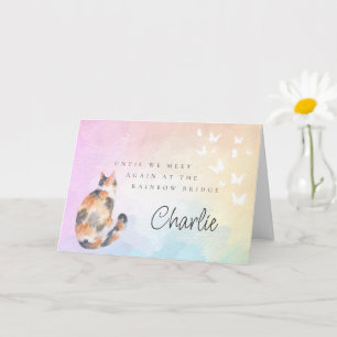 Calico Cat Rainbow Bridge Pet Loss Memorial Card