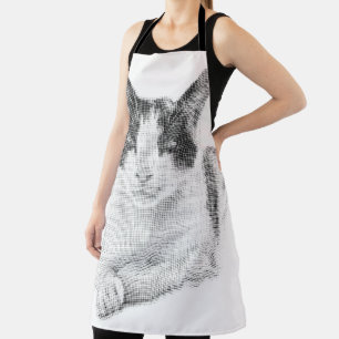Calico Cat Retro Halftone Apron