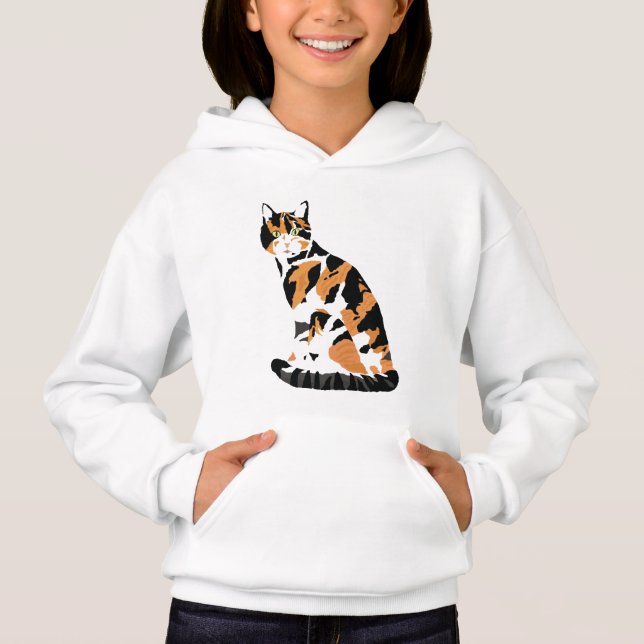 Calico cat sitting (Front)