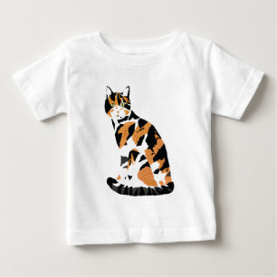 Calico cat sitting baby T-Shirt