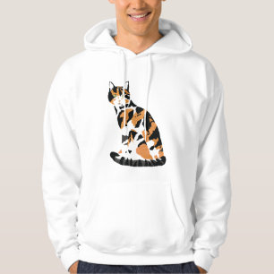 Calico cat sitting hoodie