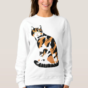 Calico cat sitting sweatshirt