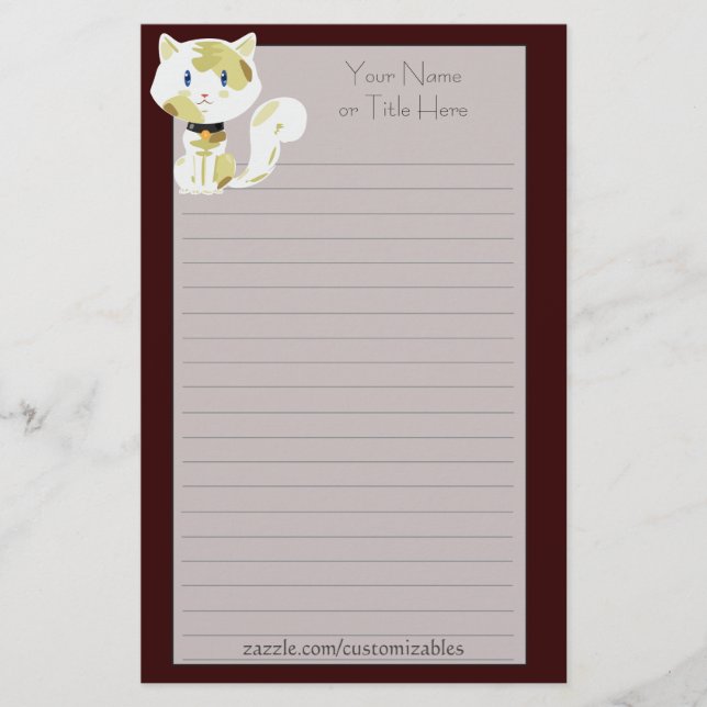 Calico Cat Stationery (Front)