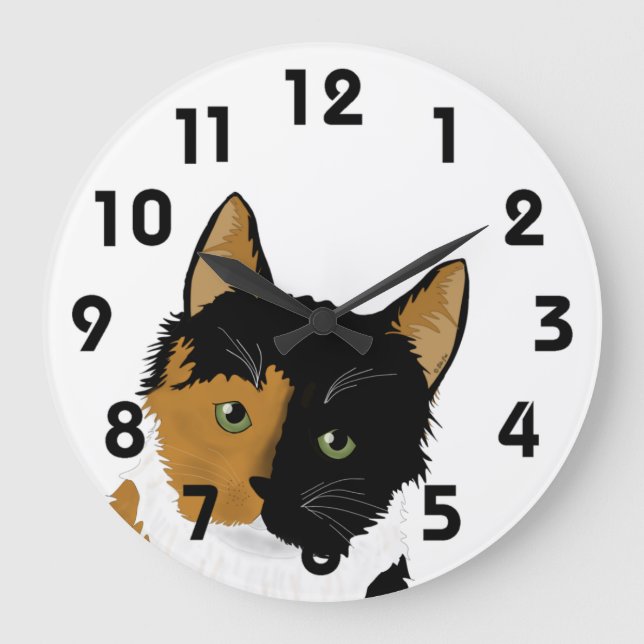 Calico Cat Wall Clock (Front)